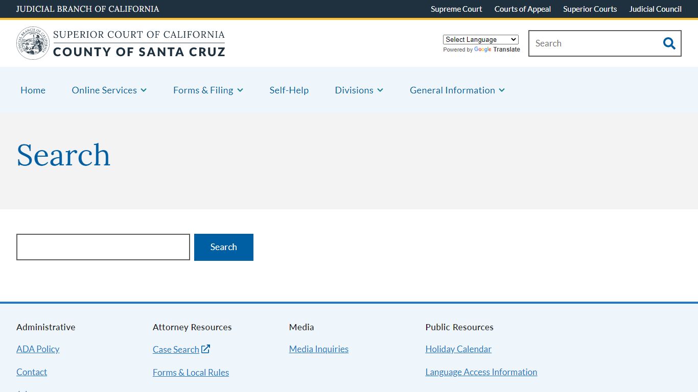 Search | Superior Court of California | County of Santa Cruz